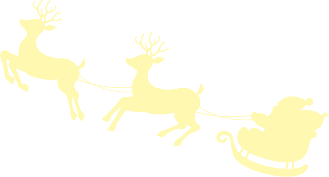 トナカイとサンタの画像