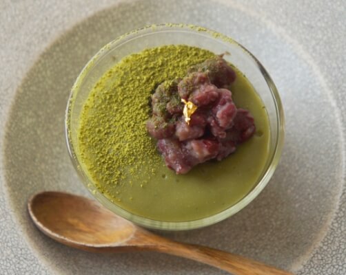 抹茶のとろり葛プリン