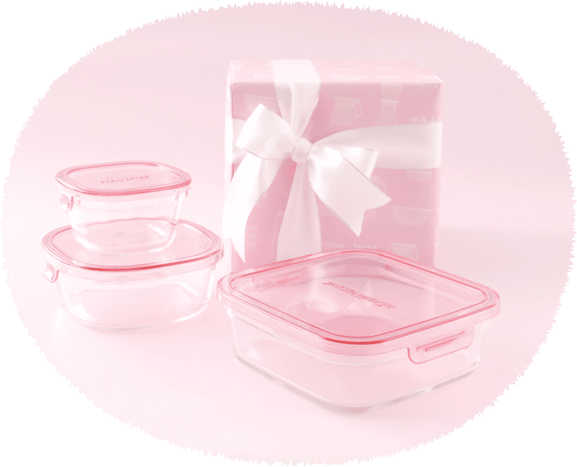 パック&レンジ 3点セット（ピンク）